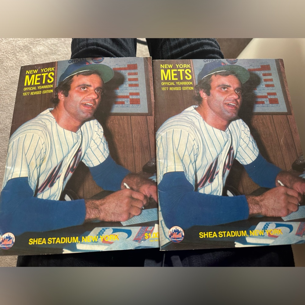 New York Mets Vintage Official Yearbook Catalogue 1977 -Joe Torre cover 2 copies